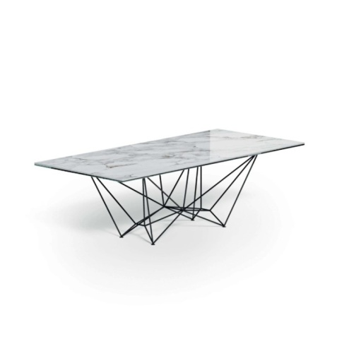 Tavolo fisso Fil8 Ozzio piano in Marble Glass 180x90 cm